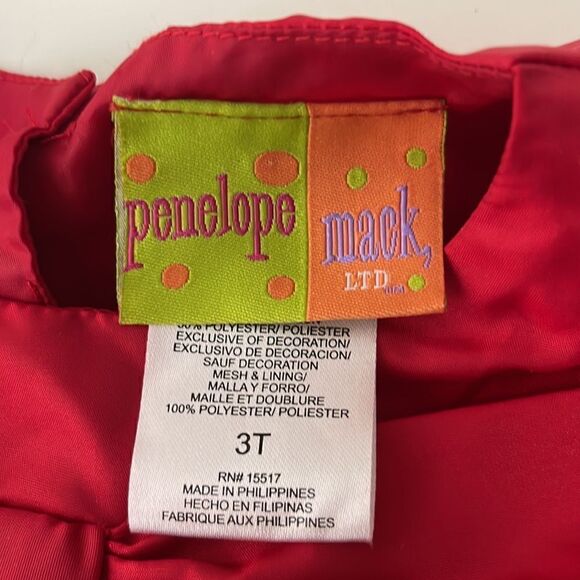 Penelope Mack Ltd. Fancy toddler dress.  Gold polka dots and trim.  Size 3T. - Picture 3 of 4